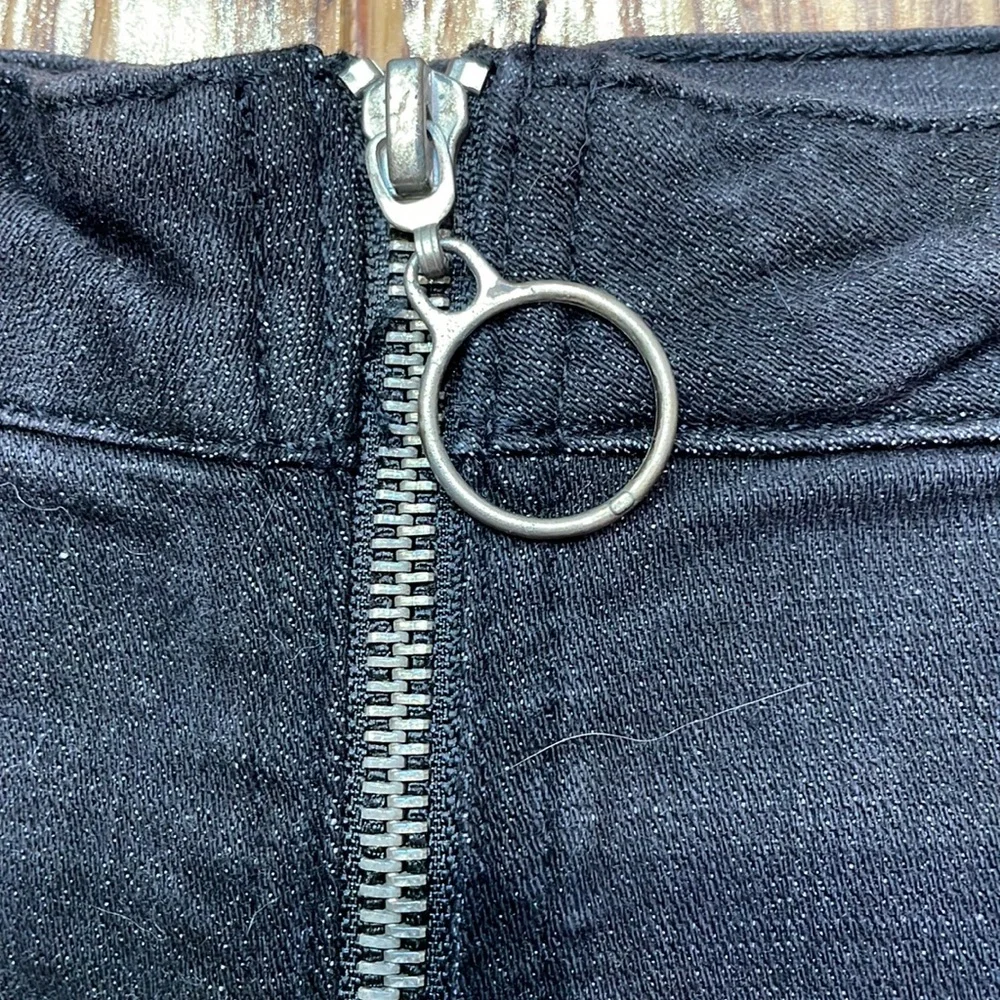Arizona Jean Co black zip front denim mini skirt size 9
